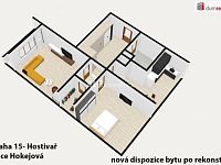 Světlý byt 2+1 k rekonsturkci, 62 m2 + 4 m2 lodžie, 1 .patro, OV, panel po rek. Praha 15 - Hostivař - 13