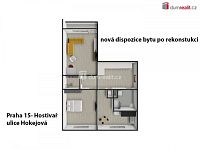 Světlý byt 2+1 k rekonsturkci, 62 m2 + 4 m2 lodžie, 1 .patro, OV, panel po rek. Praha 15 - Hostivař - 6