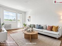 Prodej bytu 2+kk s lodžií, 40,5 m2 u metra C, Teplická, Praha - 3