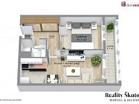 Prodej bytu 2+kk s lodžií, 40,5 m2 u metra C, Teplická, Praha - 7