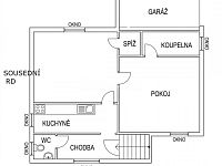 Prodej RD 2+1 se zahradou, s půdou a s podsklepením se 3 místnostmi a garáží, Poříčí nad Sázavou - 21