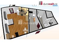Světlý byt 1+kk/B s balkonem (27,8 m2 + 3 m2 balkon +  3,2 m2 sklep), 3.p (4NP), rezidence Veselská - 3 etapa, Praha 8 - Letňany - 12