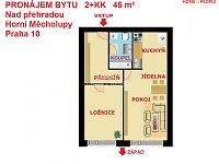 Pronájem bytu 2+kk - 45m², Nad přehradou - Horní Měcholupy, Praha 10