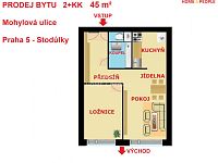 Prodej bytu 2+kk, 45 m², OV, Mohylová, Praha 5 - Stodůlky 