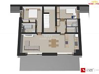 Novostavba bytu 3+kk v centu Luhačovic o výměře 87,75 m2 s lodžií, zahradou a parkovacím stáním. - 8