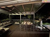 prodej RD v dispozici 6+3, 159 m2 + terasa 25 m2, ul. Hálkova, Řevnice - noční výhled terasa