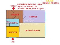 Podnájem bytu 2+1 43 m², V zápolí - Praha 4