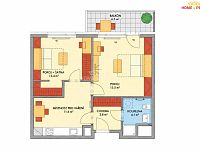 Byt 2+1, 51 m2 + 6,5 m2 lodžie, DV - 2