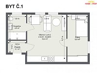 Pronájem bytu 2+kk, s parkovacím místem -Bylany u Českého Brodu - 13