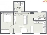 Pronájem bytu, 2+kk, 46 m2 s parkovacím stáním a společnou zahrádkou - 6