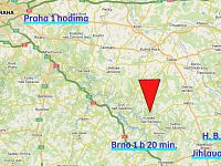 Pronájem kancelářských prostor 1.205 - Mapa dostupnosti