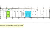 Pronájem kancelářských prostor 1.205 - Půdorys