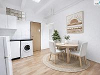 1+1, 24 m², Praha 10 – Vršovice - vizualizace