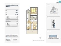 Pronájem bytu 2+kk/B, 65 m2, novostavba, nezařízený, Dobřichovice - 13