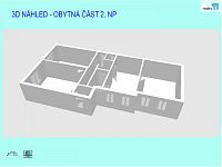 Prodej rodinného domu Jilem - 3D pohled - obytná část