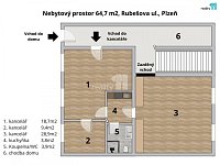 Prodej, nebytové prostory 65 m2, Rubešova ul., Plzeň - 2
