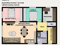 PRODEJ NOVOSTAVBY RD, VČELNÁ, ČESKÉ BUDĚJOVICE - PŮDORYS DŮM A.jpg