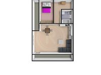 PRODEJ BYTU 2+KK, STAROMĚSTSKÁ, ČESKÉ BUDĚJOVICE - PŮDORYS 3D.jpg