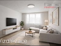 Prodej bytu 2+1, Brno - Lesná, ul. Šrámkova, 56 m2, lodžie, sklep, možná i koupě garáže - Vizualizace - ob. pokoj