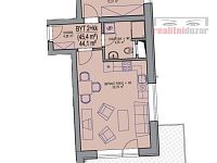 Nájem bytu 2+kk s balkonem a sklepem 62,34 m2 Brno-Žebětín, ul. Chvalovka - 05_AB19_2NP_2020_08_13 byt.jpg