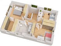 Moderní rodinný dům se zahradou v klidné lokalitě Prahy 10. - Signature Kolovraty. Developer GARTAL. Dům 124 - 3D půdorys - 2.NP.jpg