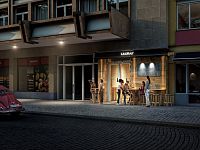 Komerční prostor na Kubánském náměstí. Přímý vstup z ulice. Ihned k dispozici. - GARTAL Moje Kubáň - komerční prostor k prodeji - vinárna exterier.jpg