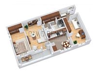 Prodej bytu 3+1 s lodžií,  výměra 77 m2 ve vyhledávané lokalitě Pražské předměstí v Hradci Králové. - 3D Floor Plan.jpg