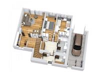 Prodej rodinného domu s terasou, garáží a udržovanou zahradou v žádané lokalitě Malšovice, Hradec Králové. - 3D - 1. Floor.jpg