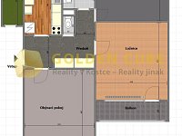 Prodej bytu 3+1, garáž, sklep, balkon, 79m2, Podlešín, okr. Kladno - Plánek bytu.jpg