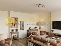 Pronájem mezonetového bytu 2+1, 83 m2, U Vorlíků, Praha - Bubeneč - 07-Obývací pokoj-Vizualizace-Rustikální.jpg