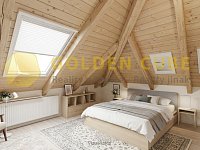 Prodej podkrovního bytu 1+1, 59m2, garáž, Slaný, Nosačická - 13-Ložnice - Vizualizace  IKEA styl.JPG