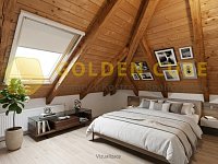Prodej podkrovního bytu 1+1, 59m2, garáž, Slaný, Nosačická - 14-Ložnice - Vizualizace  Moderní styl.JPG