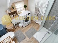 Prodej podkrovního bytu 1+1, 59m2, garáž, Slaný, Nosačická - 18-Koupelna - Vizualizace  IKEA styl.JPG