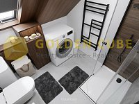 Prodej podkrovního bytu 1+1, 59m2, garáž, Slaný, Nosačická - 18-Koupelna - Vizualizace  Moderní styl.JPG