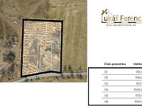 Prodej, stavební parcela, 6957 m2, okr. Beroun, Vysoký Újezd - Parcelace - s metráží.jpg