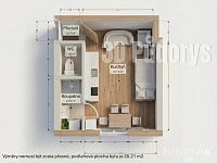 Pronájem, byt 1+kk, 20 m², Praha 6 – Břevnov - 3DPůdorys.jpg