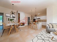 ½ rodinného domu o dispozici 5+kk, 150 m2 + zahrada + 2 parkovací stání - Kitchen _ living room_final, VIZUALIZACE.jpg