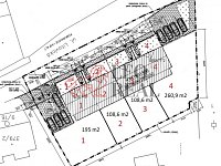 ½ rodinného domu o dispozici 5+kk, 150 m2 + zahrada + 2 parkovací stání - situace zahrady Lit  675 a 1688c.jpg