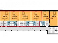 Prodej apartmánů 1+kk, 19 m2, zahrada, bazén, Dolní Dunajovice - Pudorys podkrovi new.jpg