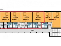 Prodej apartmánů 1+kk, 19 m2, zahrada, bazén, Dolní Dunajovice - Pudorys podkrovi new.jpg