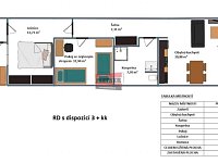 Prodej nízkoenergetické novostavby vnitřního řadového RD 3+kk 66,85 m2 v Táboře - Klokotech - půdorys