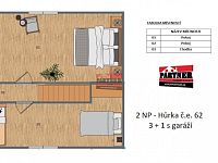 Prodej rekreačního objektu v Hůrce, městské části Horní Planá - půdorys 2 NP