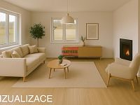 Prodej novostavby RD 4+kk v Podolí I. - vizualizace - obývací pokoj