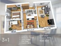 Prodej bytu 3+1 v Neplachově - půdorys