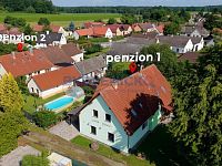 Prodej zaběhlého penzionu a RD 5+1, pozemek 2 453 m2, Žíteč - Chlum u Třeboně