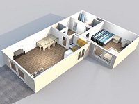 Pronájem bytu 2+kk s terasou a garážovým stáním, 56 m², Chlebovická, Praha 9  Letňany - BYT-LETNANY-2