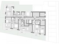 Prodej bytu 1+kk s předzahrádkou – Rezidence Cikorka, Praha – Modřany - Půdorys