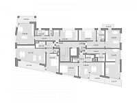 Prodej bytu 1+kk s lodžií – Rezidence Cikorka, Praha – Modřany - Půdorys