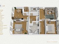 Prodej prostorného půdního bytu v Tašovicích - půdorys