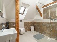 Dům se dvěma bytovými prostory, komerčně využitelným přízemím a užitným suterénem v Krajkové - podkrovní apartmán